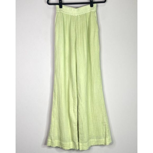Abercrombie & Fitch Gauzy Textured Wide Leg Pull On High Waist Pant Size Medium - Picture 8 of 8
